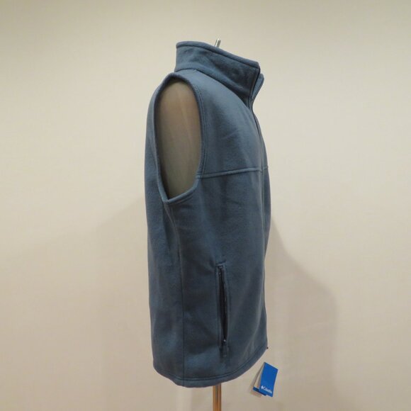 Men Large Blue Vest Columbia Fleece Lone Ridge Zipper Pocket Lightweight Warm - Picture 5 of 13